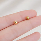 18K Gold Vermeil Tiny Dainty Ball Stud Earrings E097