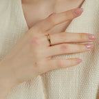 Eliza Minimalist dainty gold signet flat top ring