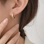Gold Chunky Huggie Hoop Earrings for Women E177