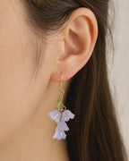 Blue lily of the valley flower dangle drop earrings E235