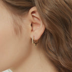 Mya gold cz paved spike huggie hoop earring