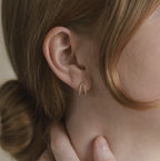 Cubic zirconia paved double huggie hoop earrings E275