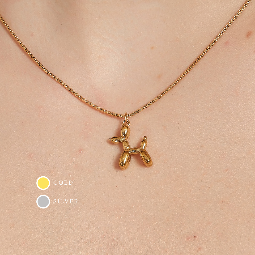 Camilie Balloon Puppy Dog Charm Necklace
